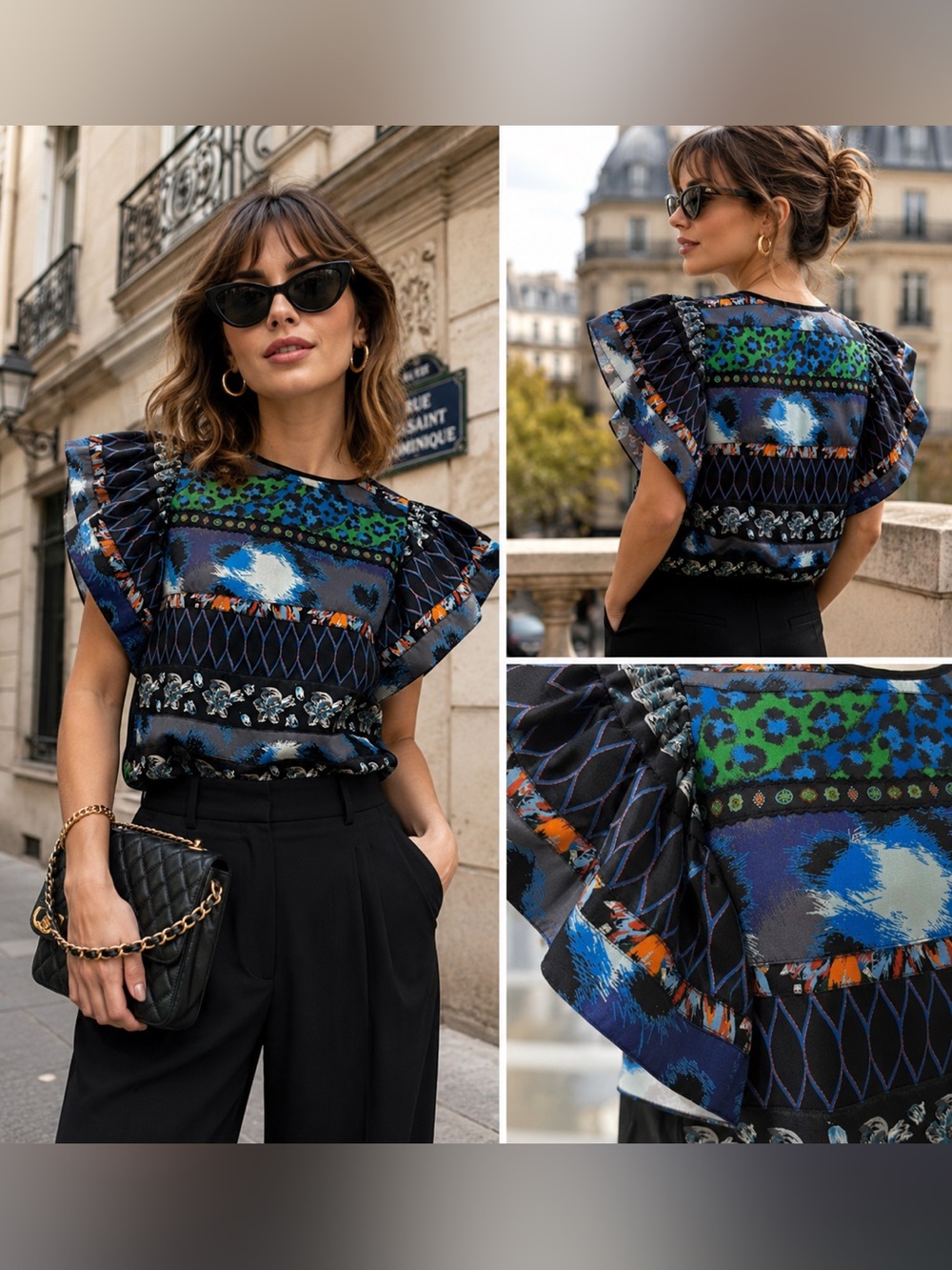 KENZO x H&M Patterned Blouse EUC